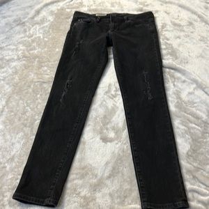 Ag adriano goldschmied black distressed jeggings
